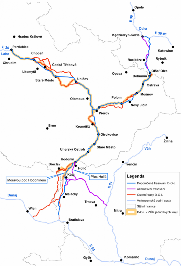 Kanál Dunaj-Odra-Labe | Zdroj: Ministerstvo dopravy